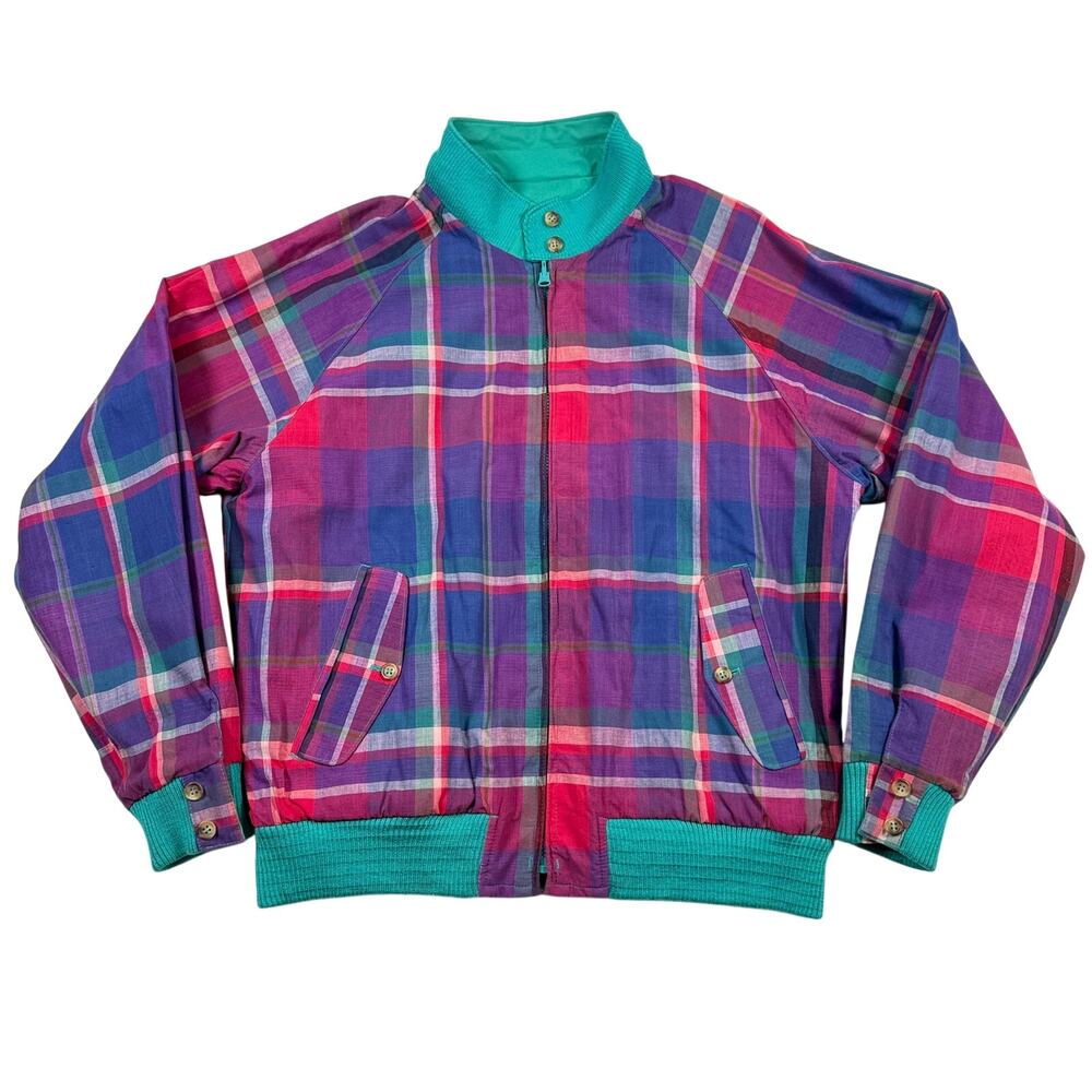 Vintage GANT Reversible Jacket Madras Plaid Harrington Bomber Mens Large 90s